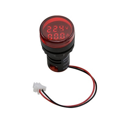 LUZ PILOTO MEDIDOR DE VOLTAJE Y AMPERAJE ROJA 22MM