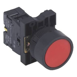 PULSADOR ROJO SIN LUZ 22MM NC